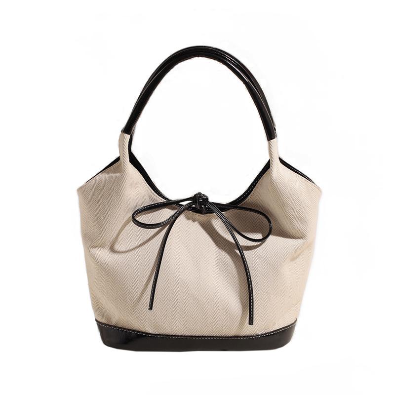 Ручная сумка-тоут в стиле ретро-кэжуал, женская, новая коллекция 2025 года, трендовая модная сумка под мышкой в корейском стиле в горошек, женская сумка большой вместимости