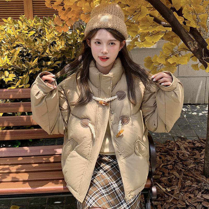 Corner Buckle Bread Clothes Women's Winter Thickened Warm Down Cotton Clothes Short Loose Version Cotton-padded Jacket