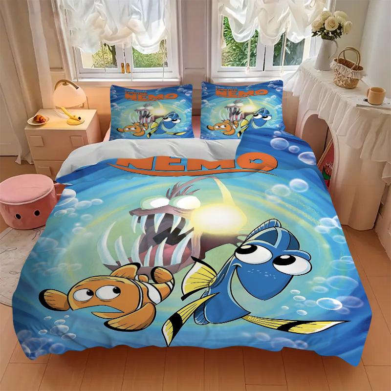 Nemo Adventure Print 3Pcs Bedding Setduvet Cover With 2 Bedropillowcase Home Birthday Gift