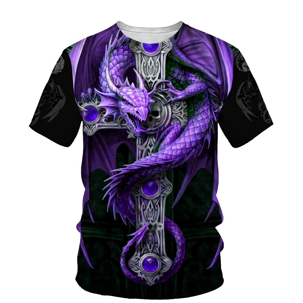 Мужская забавная графическая рубашка Dragon Skull Футболки с 3D-принтом