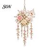 Outdoor Living Space Accessories Acrylic Flower & Sun/Moon Wind Chimes, Window Hanging Suncatcher for Unique Home Decor Gifts Room Balcony, Decorative