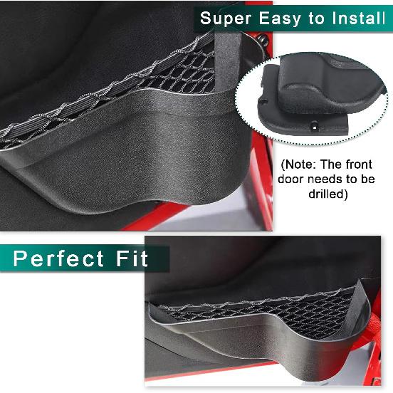 4PCS Front And Rear Door Storage Pockets For Jeep Wrangler JK Accessories 2011-2018 For Jeep JK Accessories 2/4 Door For Jeep Wrangler Accessories
