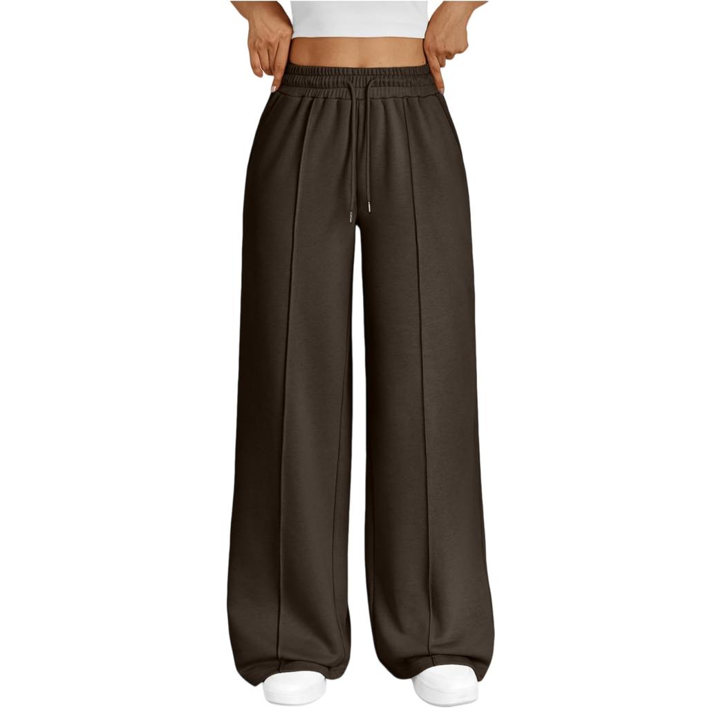 Fashion Women's High Waist Wide Leg Loose Casual Pants Trousers Women's Sports Pants Drawstring Women