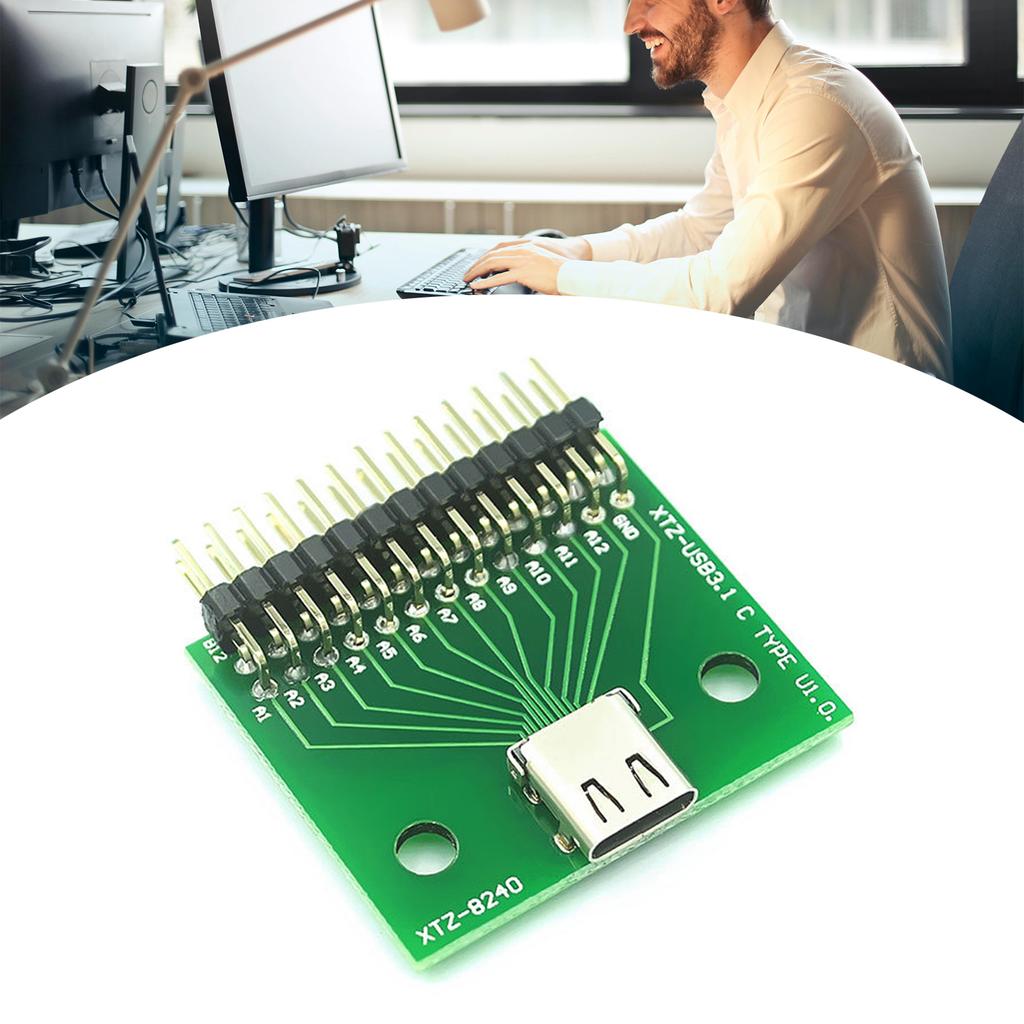 Тестовая плата USB 3.1 Type C Female с разъемом 24P для тестирования и отладки