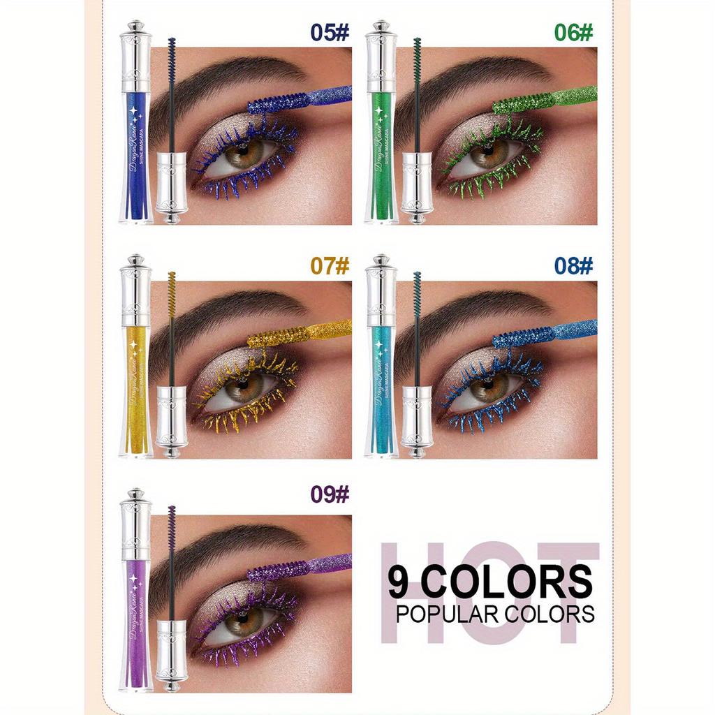 Тушь для ресниц Glitter Flash с мерцающими бриллиантовыми блестками, водостойкая, не смазывающаяся, стойкая, увеличивающая объем, макияж для глаз