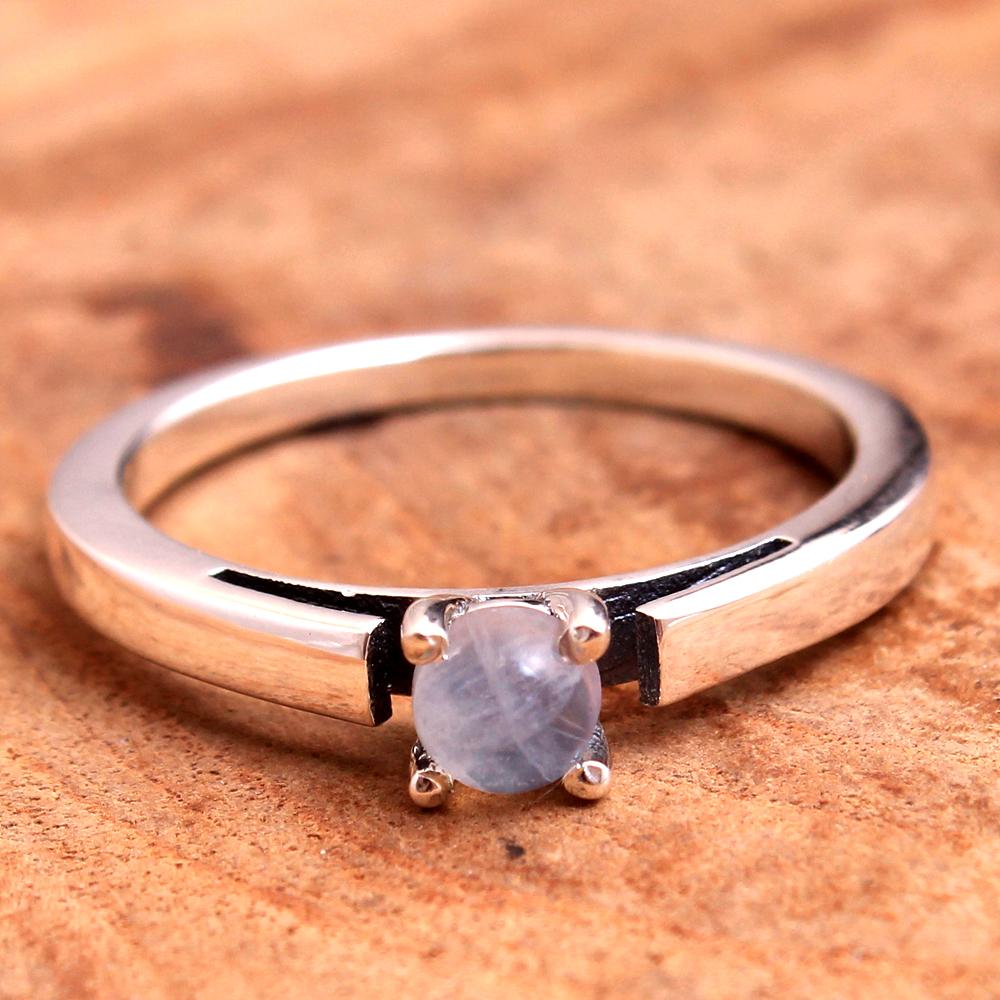 Серебряное кольцо с натуральным лунным камнем, стерлинговое серебро 925 пробы, июньский камень, ювелирные изделия, кольцо ручной работы