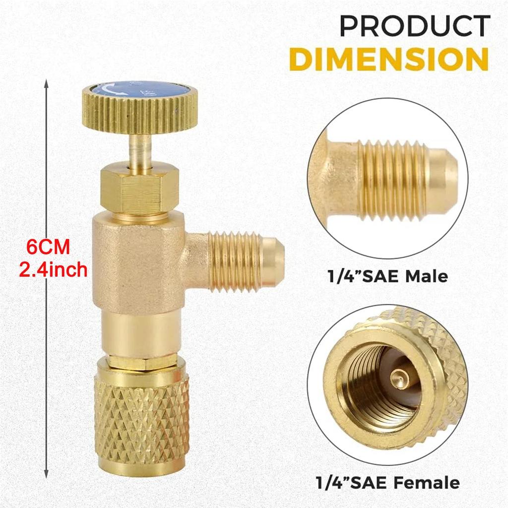 Предохранительный клапан хладагента для кондиционирования воздуха R410A R22 1/4" 5/16" Заправочный предохранительный жидкостный адаптер для холодильного оборудования Детали ручного инструмента