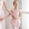 Short Sleeve Gymnastics Leotards Cotton Ballet Bodysuits Fashion Dancewear  Kids Girls