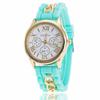 Women Silicone Roman Literally Fake 3-eyed Lady Chain Watch Fashion Wristwatch