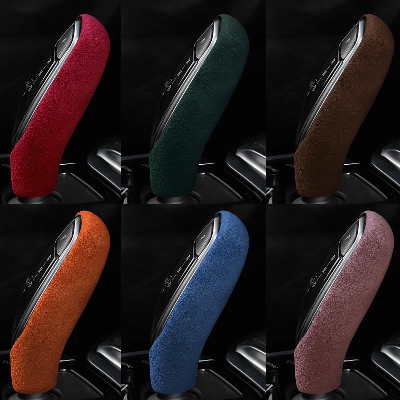 For BMW 5 6 7 Series GT 2017 2018 2024 TOP Suede Gears Cap Protective Mat Leather Car Gear Shift Knob Cover