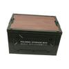Folding Camping Storage Box with Wooden Lid Collapsible Storage Bin Container with Wheels for Car