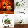 Retro Glass Ball Hanging Stand Candle Holder Portable Iron Art Iron Display Stand 23-33cm Ecological Bottle Stand Vase