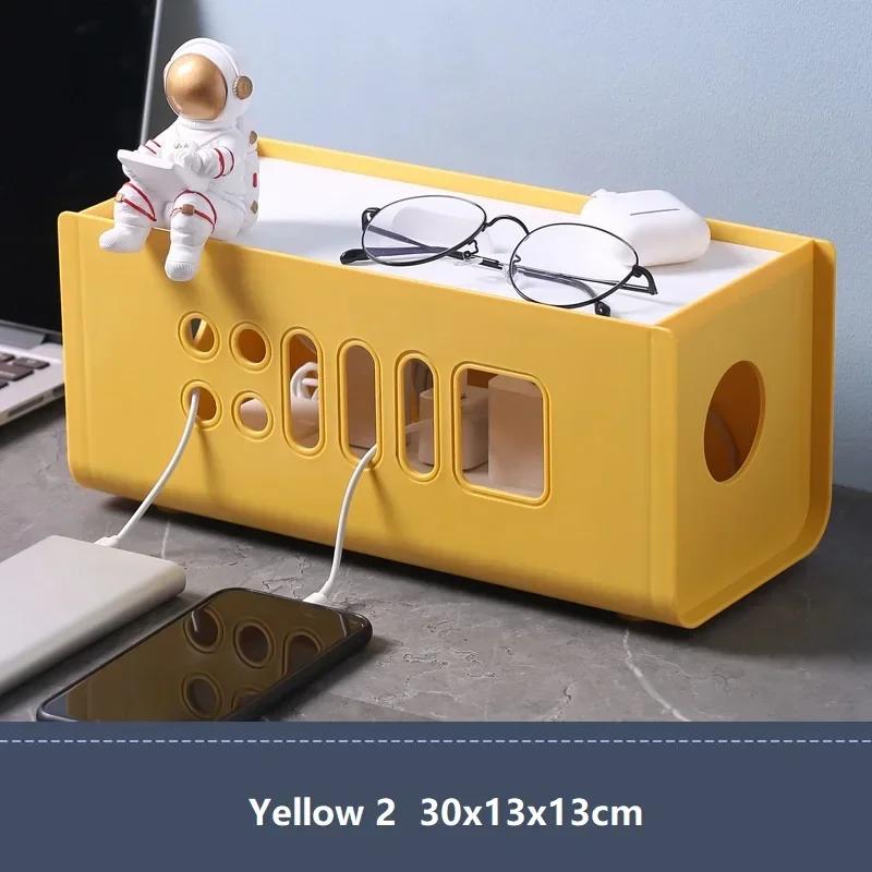 Творческий штекерный шнур питания Пластиковый ящик для хранения вещей Органайзер для кабеля Бытовая настольная панель для подключения Электрическая розетка Хранение