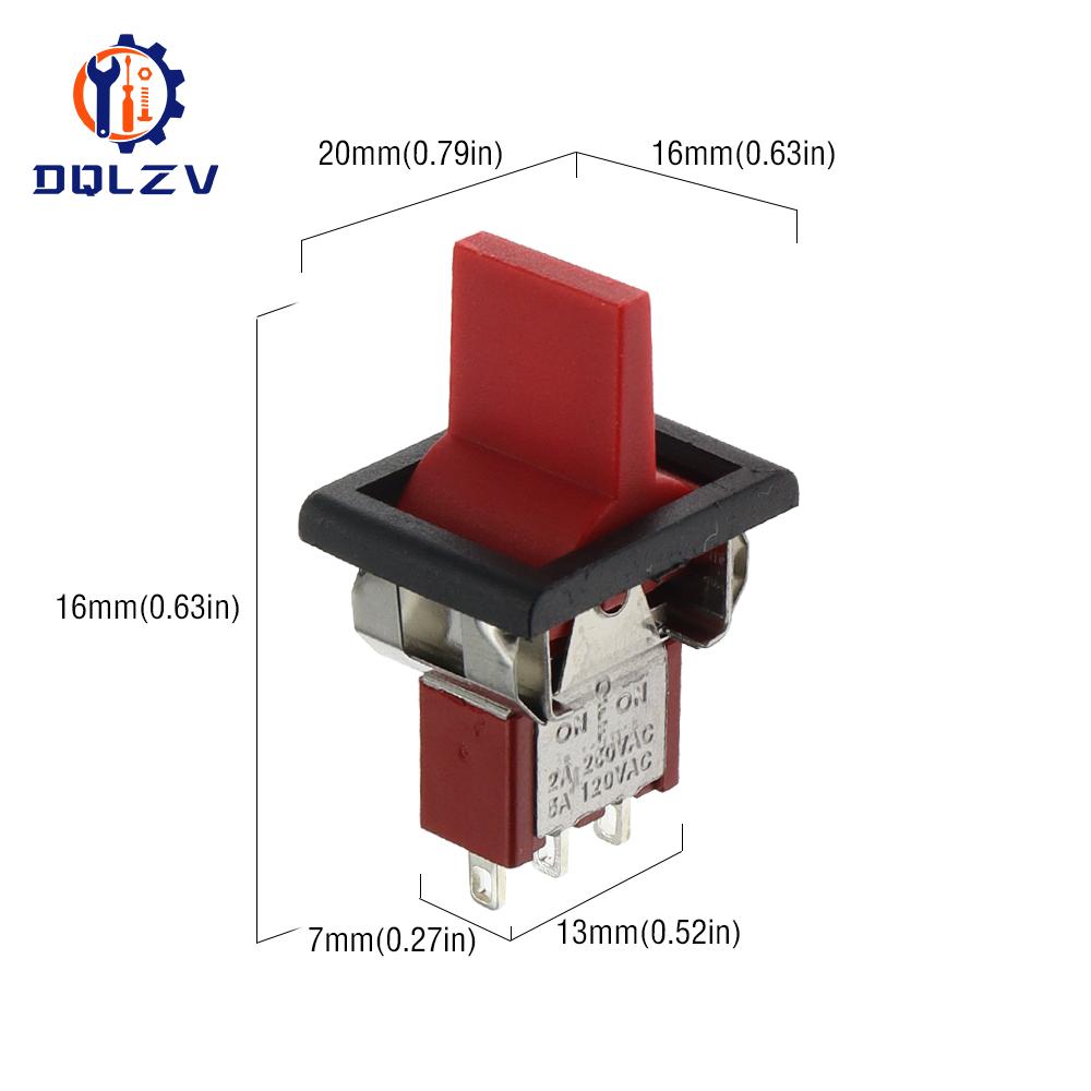 SPDT DPDT Переключатель с фиксацией и возвратом RLS-102 5A 125V 3A 250 AC Мини 3 6-контактный ON-ON ON-OFF-ON Клавишный переключатель Освещение Двигатели