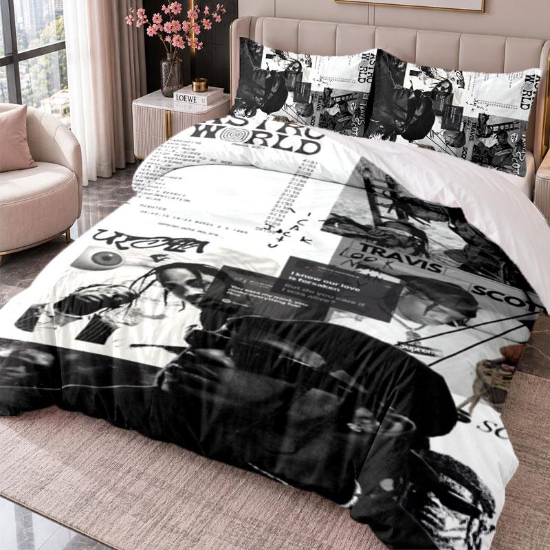 Travis Scott 3Pcs Bedding Set Duvet Cover With Two Pillowcases For Bedroom Home Decoration