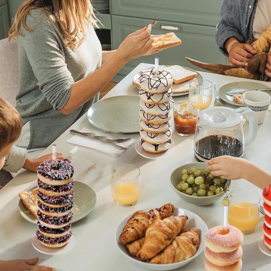 5 шт. подставка для пончиков, прозрачная стабильная основа, пищевой держатель для бубликов, день рождения, свадьба, ребенок