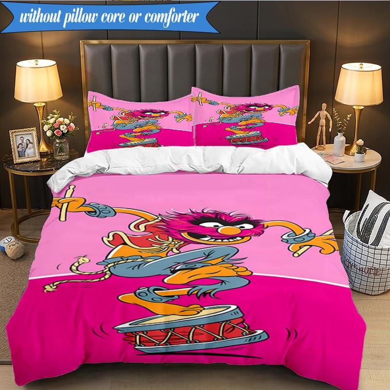 3PCS Muppet Rock Stars Bedding Set 2D Printing (Includes 1 Duvet Cover + 2 Pillowcases Coreless), Bedroom decor,Fan gift