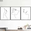 Abstract Lady Face Canvas Prints One Line Drawing Wall Art Painting Woman Body  Minimalist Print Picture Living Room DecorPoster