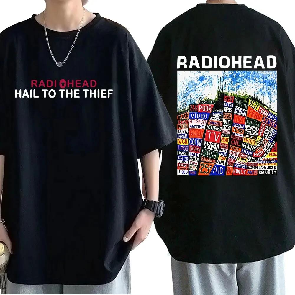 British Classic Rock Band Radiohead Album Poster Graphic Print T-shirt Men Women Streetwear Y2k Harajuku Fashion Casual Oversized Top Summer New Tee