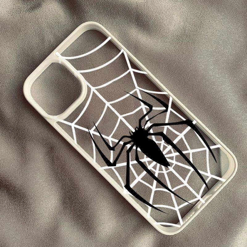 Gothic Spider Design Drop Resistant Phone Case for iPhone 17 Air 16 15 13 12 11 ProMax Pro Plus Transparent Slim Fit Bumper