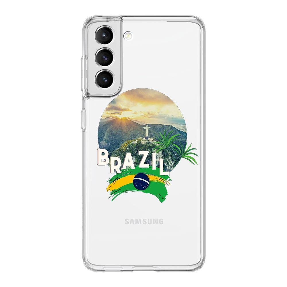 Чехол для телефона с изображением бразильского флага и футбола для Samsung Galaxy S23 S22 Ultra S20 S21 FE 5G S10 S10E S9 S8 Plus 4G, мягкий прозрачный чехол