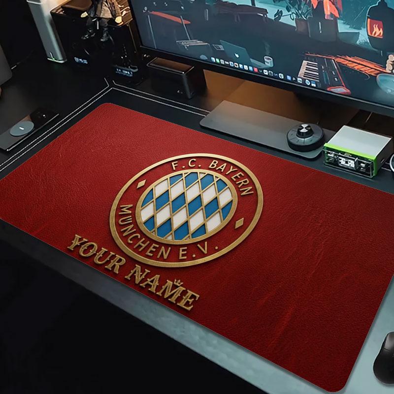 FC Bayern Munchen Custom Name Large Size Mouse Pad Large Gaming Table Cushion Non-slip Laptop Tablet Big Mousepad XXL Mat Mini PC Playmat With Lock ed