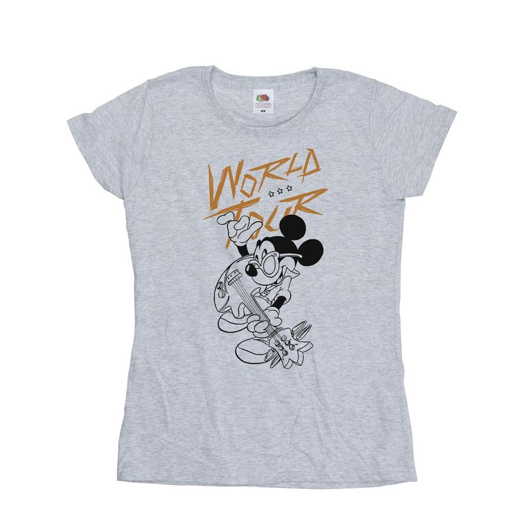 Disney Womens/Ladies Mickey Mouse World Tour Line Cotton T-Shirt