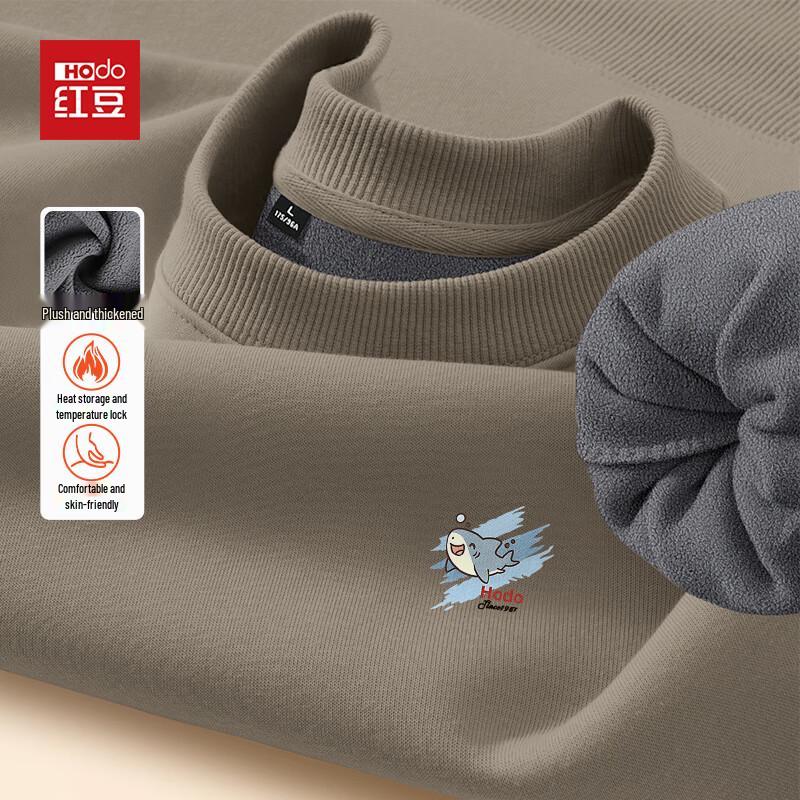 Мужской осенне-зимний свитшот с круглым вырезом и подкладкой из шерпы Hodo