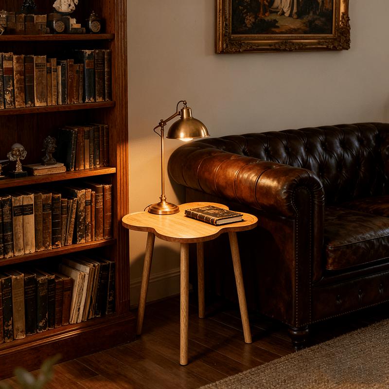 1pc Retro Patterned Edge Table, Suitable for Living Room as a Home Use Side Table, Small Room Coffee Table