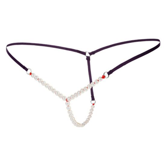 Women Sexy Faux Pearl String Massage Underwear Briefs Thongs G-String Knickers