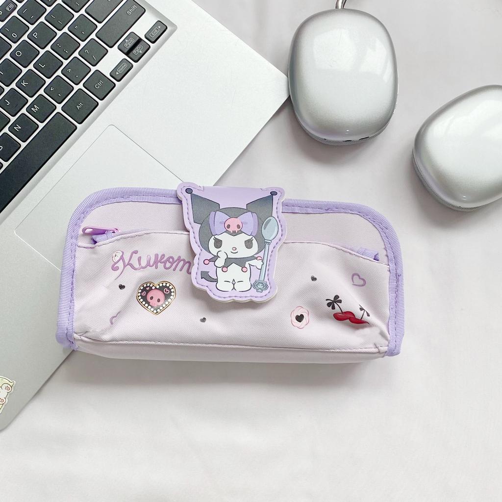 Sanrio Kuromi Fashionable Versatile Cartoon Polyester Makeup Bag Women makeup bag Purple BK-75090