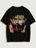 Japanese Anime Portrait Graphic Printed Summer T-shirt Women Tops Casual Cool Creative Short Sleeve Streetwear Tshirt