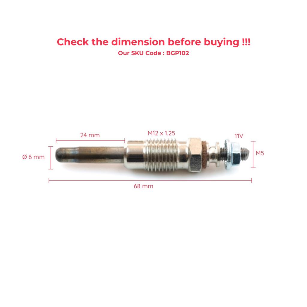 BGP102 1 Piece Glow Plug Auxiliary Heater 11 Volt 7700734956 for Renault Volvo Jeep
