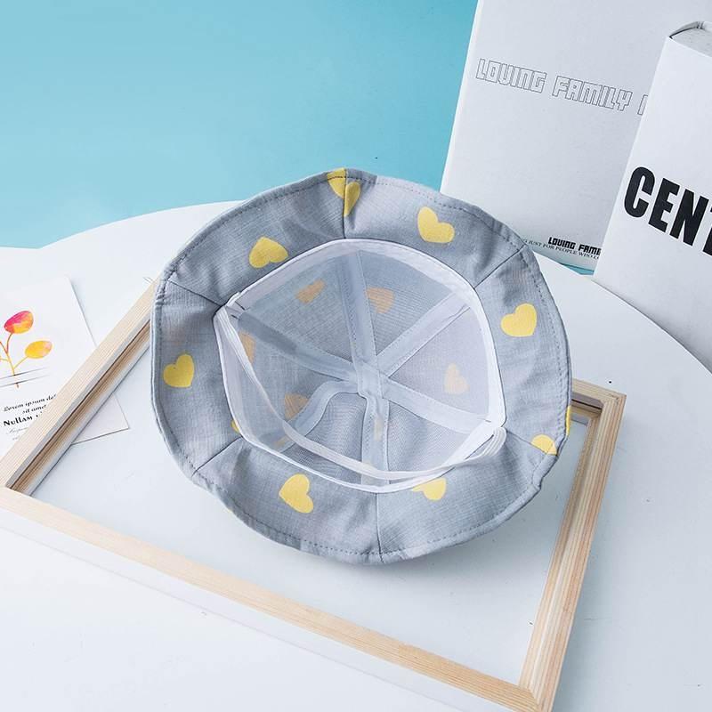 Летняя уличная милая шляпа от солнца с принтом в виде сердца для мальчиков и девочек для детей, пляжная шляпа