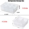 Food Vegetable Refrigerator Storage Box 4/6 Grid Fruit Storage Box Fridge Organizer Drain Basket Meat Onion Ginger Clear