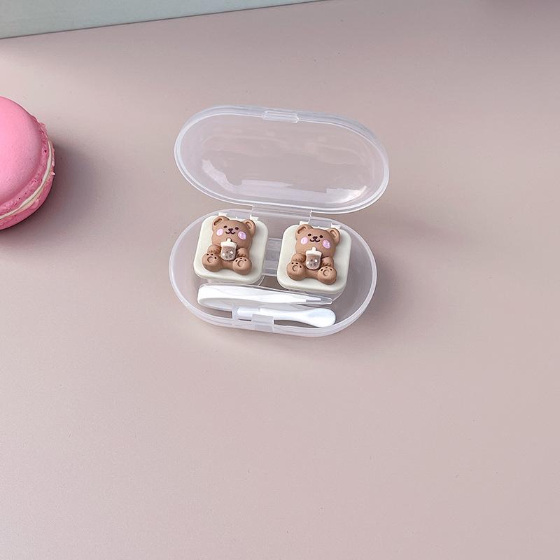 Чехол для контактных линз Новый чехол для контактных линз с пинцетом, набор присосок, портативный контейнер, коробка для контактных линз для женщин и мужчин