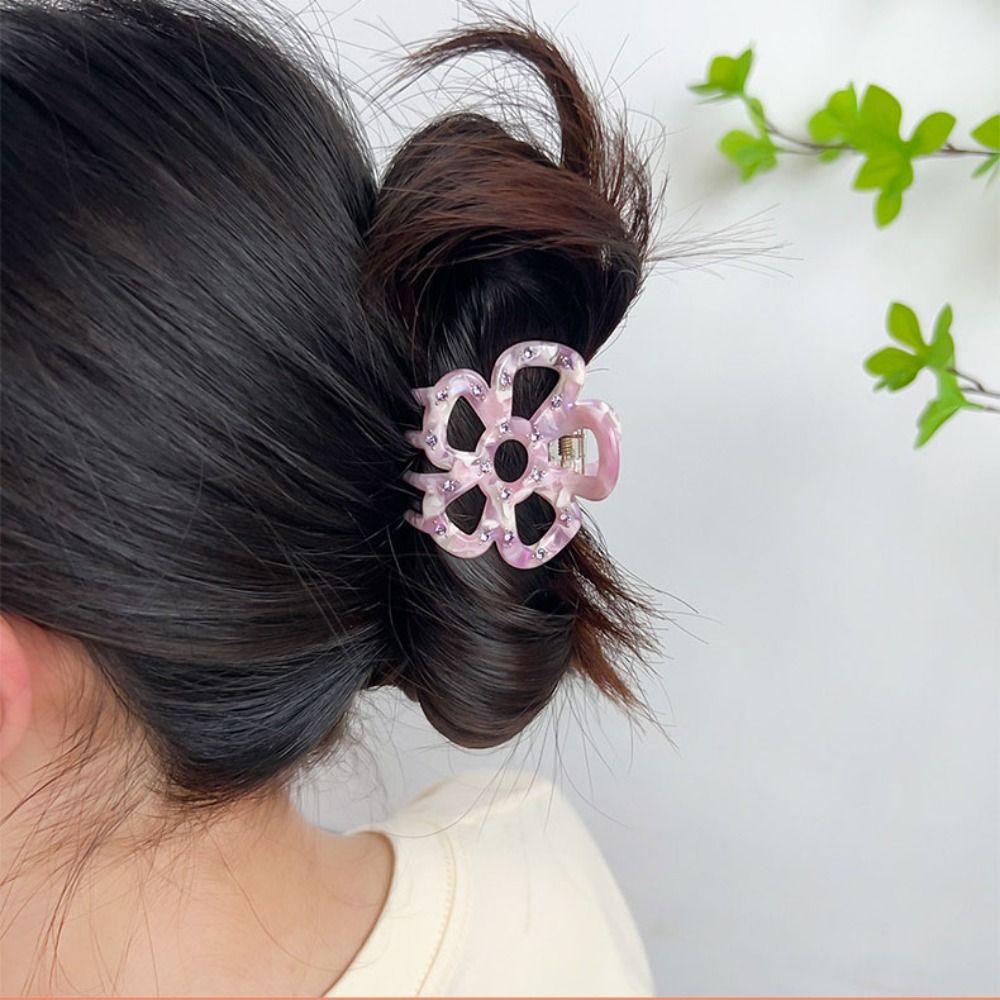 Hairpin Hollow Flower Hair Claws Headwear Hair Grab Cute Acetate Hair Clip Streetwear