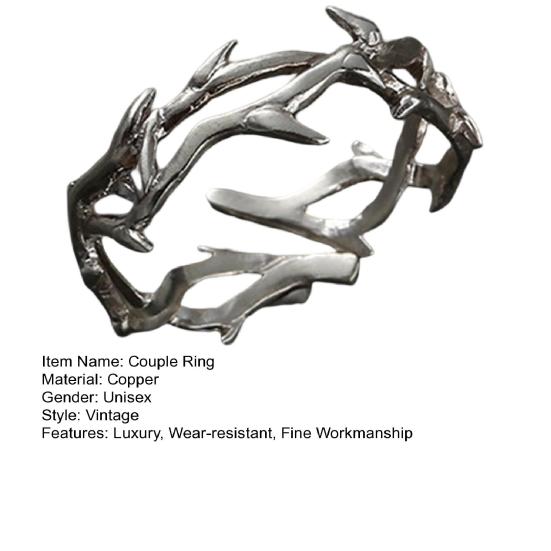 Male Ring Personality Adjustable Love Token Punk Style Retro Hip-hop Irregular Thorns Finger Ring Jewelry Accessory