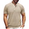 Men's Short Sleeved Textured Knitted Shirt T-shirt Pullover