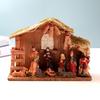 Mini Christmas Nativity Set Holy Family Resin Figurine Statue with Stable Miniature Christmas Nativity Scene Sculptures