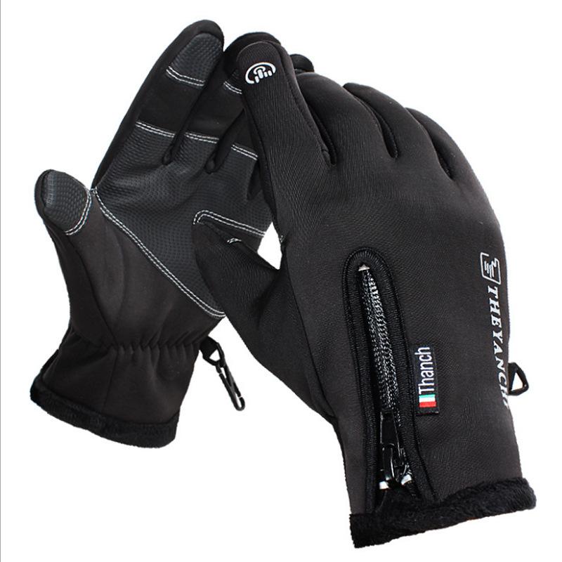 Мужские и женские зимние спортивные теплые перчатки для катания на лыжах Водонепроницаемые и ветрозащитные перчатки