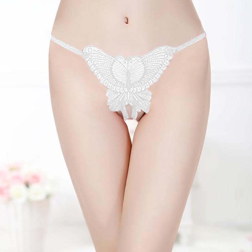 Женские модные прозрачные кружевные сексуальные трусики с бабочкой, однотонные стринги