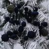 24 шт. Разноцветные флокированные рождественские шары, ударопрочные, декоративные, с пентаграммой, многоразовые, подвески-рождественские сферы