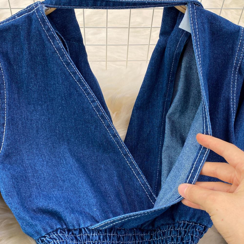 RUGOD Весеннее и осеннее джинсовое платье трапециевидной формы с воротником на талии и талией. Элегантное длинное платье.