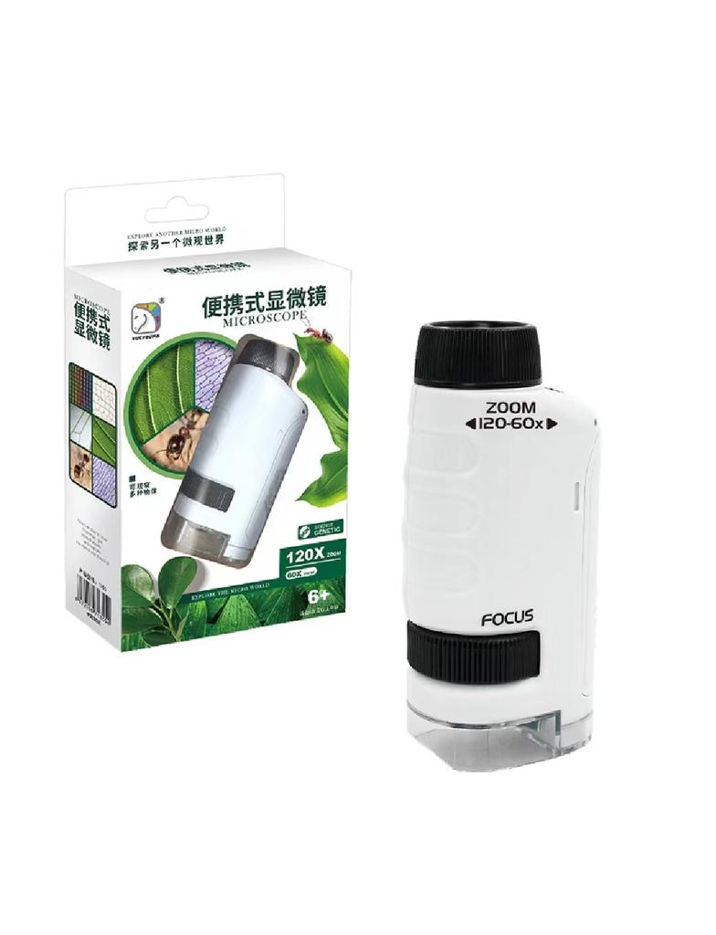 Kids Toys Science Experiment Pocket Microscope Kits 60-120x Educational Mini Handheld Microscope Light Children Stem Toy Gifts