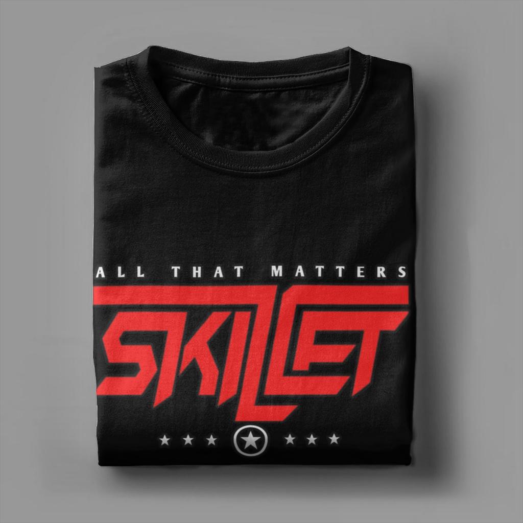 Футболка с принтом Skillet Band Мужская Хлопок Юмор Короткий рукав Круглый вырез Одежда Аниме Летняя Персональная футболка