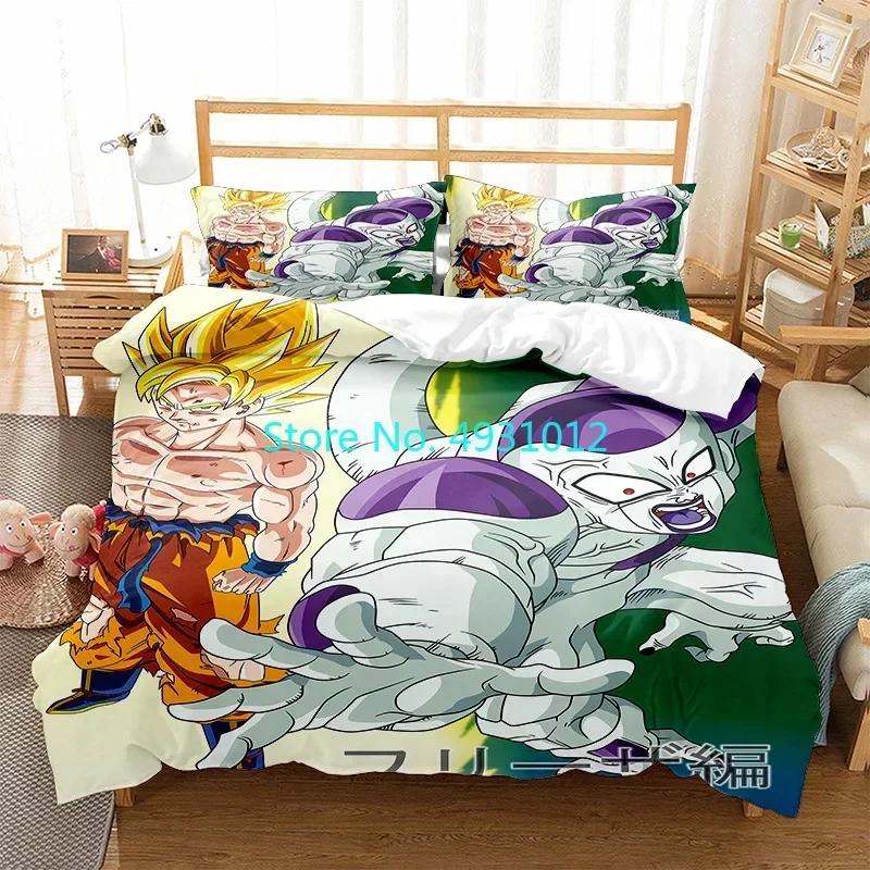 Крутой Набор Постельного Белья Dragon Ball Z Сон Гоку Аниме Японский Наволочка Постельное Белье 3D Печать Детский Мальчик Одеяло Пододеяльник Подарок