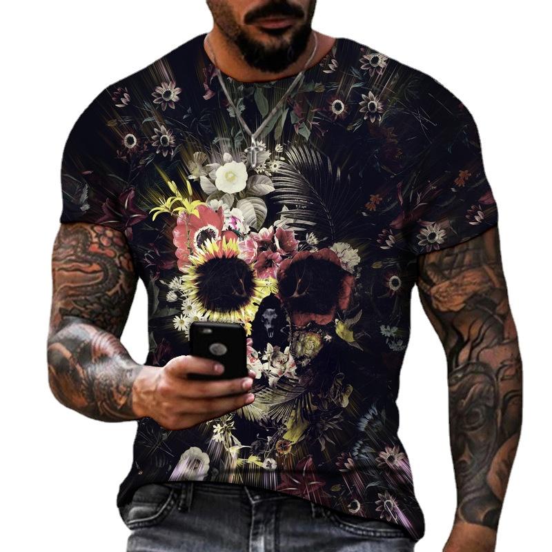 Skeleton 3D T Shirt Men O Neck Short Sleeve Summer Tops Mens Print Tee Shirts