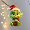 10 шт. Рождественские елочные украшения акриловые милые зеленые эльфы кукольные подвески праздничные подвесные украшения для окна автомобиля стены