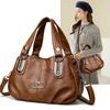 Women's Soft Leather Large Capacity Bag Middle-aged Mother's Handbag Shoulder Crossbody Bag